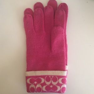 Pink Coach gloves