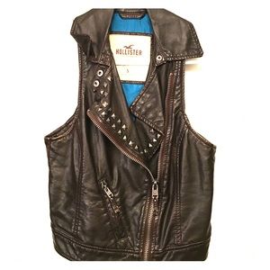 Hollister Leather Vest with studs