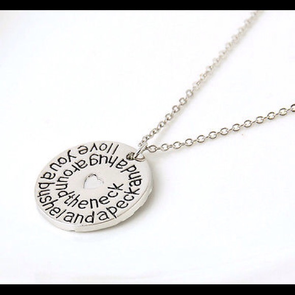 Tibetian silver I Love you a Bushel ...Necklace. - Picture 3 of 3