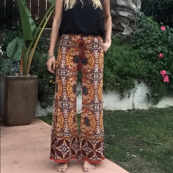 Colorful patterned boho chic pant