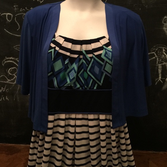 Adorable Dress With Bright Blue Shrug