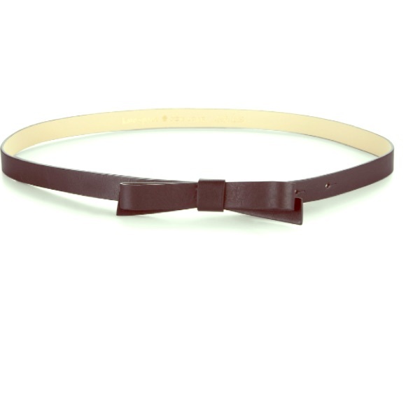 Kate Spade black leather bow belt