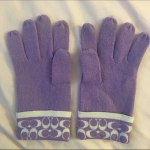 Purple Coach gloves