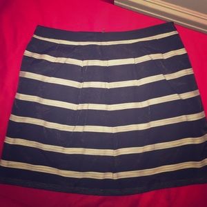 SZ 14 LOFT A-LINE STRIPPED SKIRT
