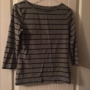 3/4 Sleeve Stripped Top