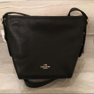 Authentic Black Leather Mini Dufflette