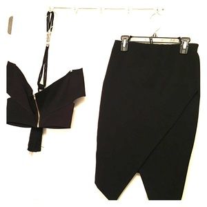 Two piece black skirt set