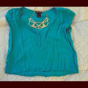 Teal crop top