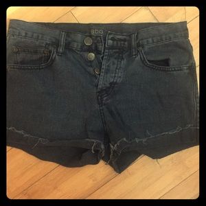High wasted black jean shorts