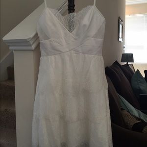 BCBG Tiered white lace dress
