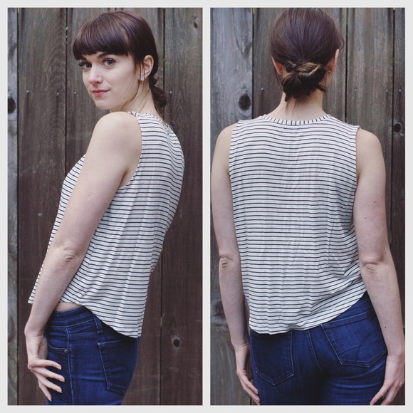 Black and White Stripe Lover Chic Tank Top - Picture 2 of 3