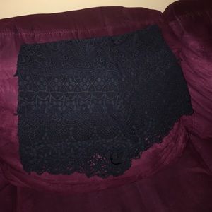 Black crocheted overlay shorts