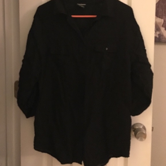 Black Cotton Express button down