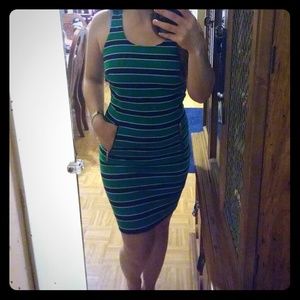 Michael Kors sleevles striped dress