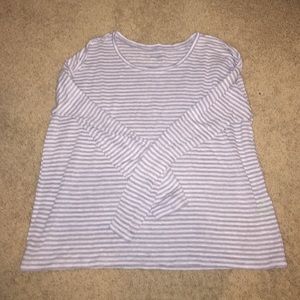 grey and white shirt