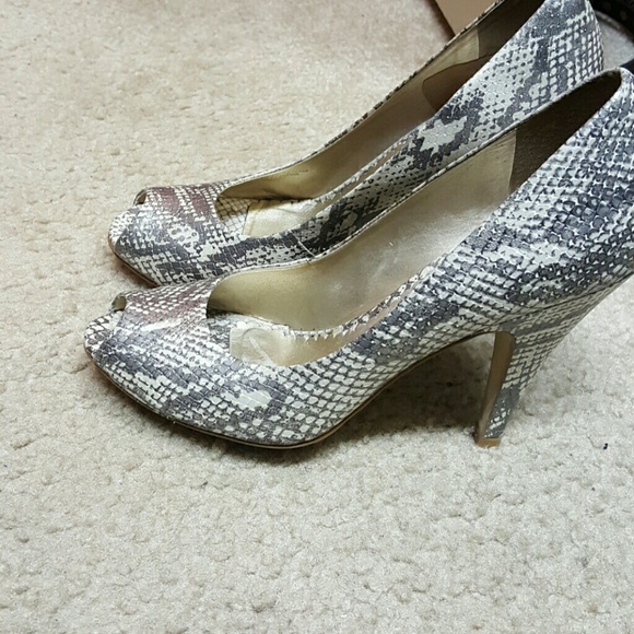 Peep Toe Python Pumps - image 3