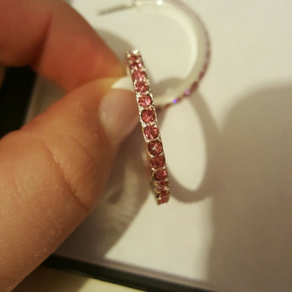 Pink hoop earrings