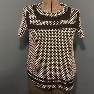 Collective Concept Black and White Printed Top
