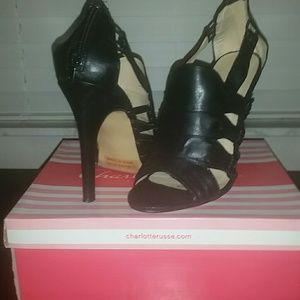 Black open toed heels