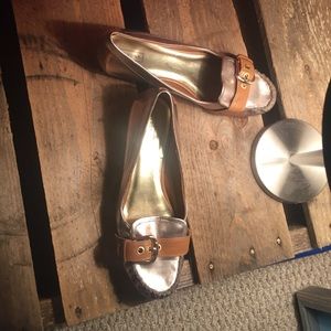 Gold and brown shoes by Merona