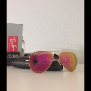 Ray ban pink magenta mirror 58mm rb3025 aviator