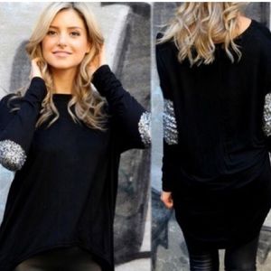Black elbow patch shirt