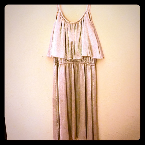 GB Gianni Bini pleated champagne dress