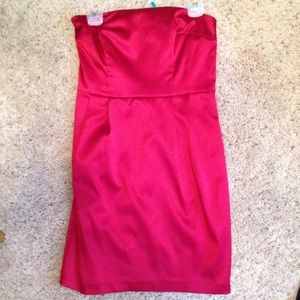 Express red strapless semi formal dress
