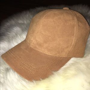 Cognac Genuine Suede Cap