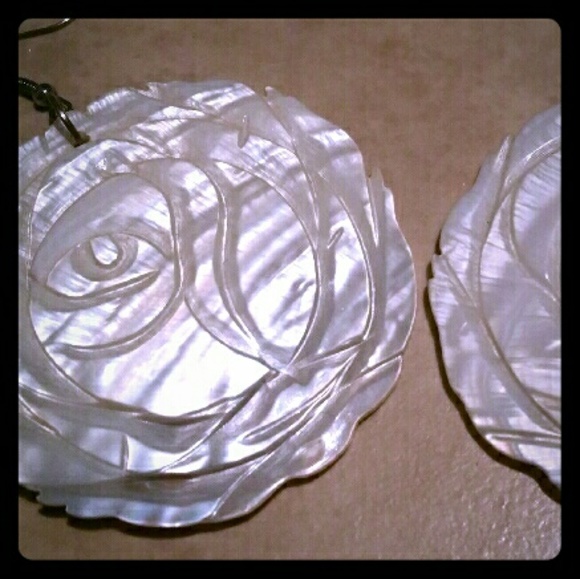 Carved Mother of Pearl Earrings