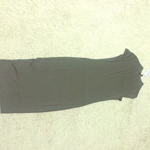 Green simple dress.
