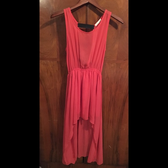 Orange high low dress