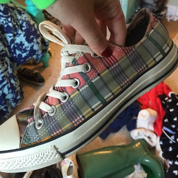Plaid colorful converse