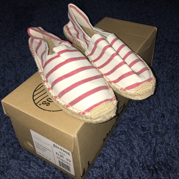 Red and White Striped Espadrilles
