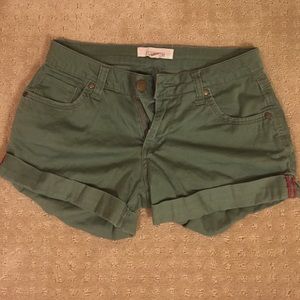 Green Denim Shorts