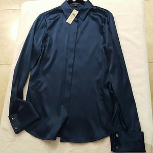 Ann Taylor 91% silk/9% spandex blouse