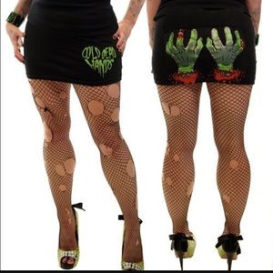 Kreepsville  666 cold dead hands zombie mini skirt