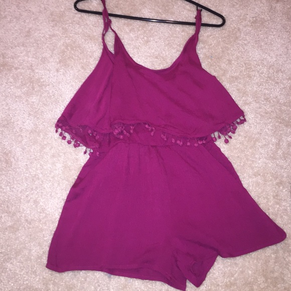 LA hearts maroon romper - size small never worn