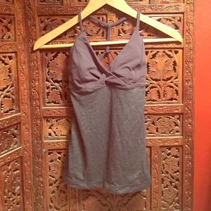 Grey Lululemon tank with room for inserts, size 2