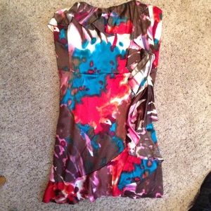 Express multicolor strapless dress