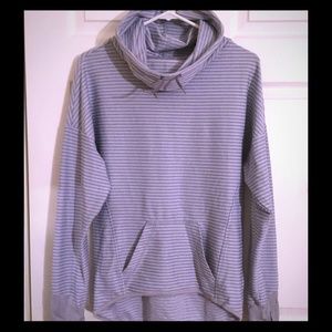 Cowl neck athletic sweater