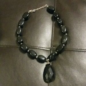 Black stone necklace