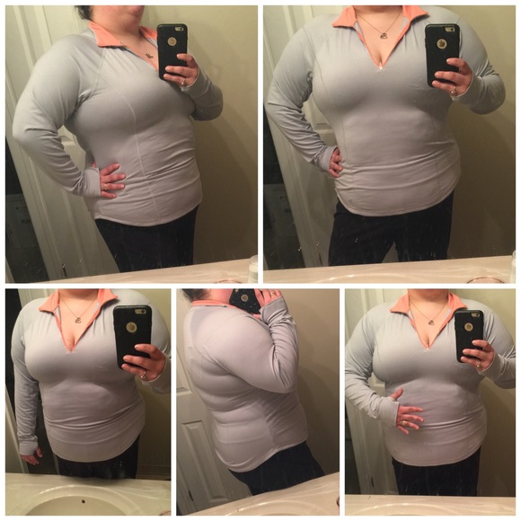 Old Navy Pink and grey half zip hoodie