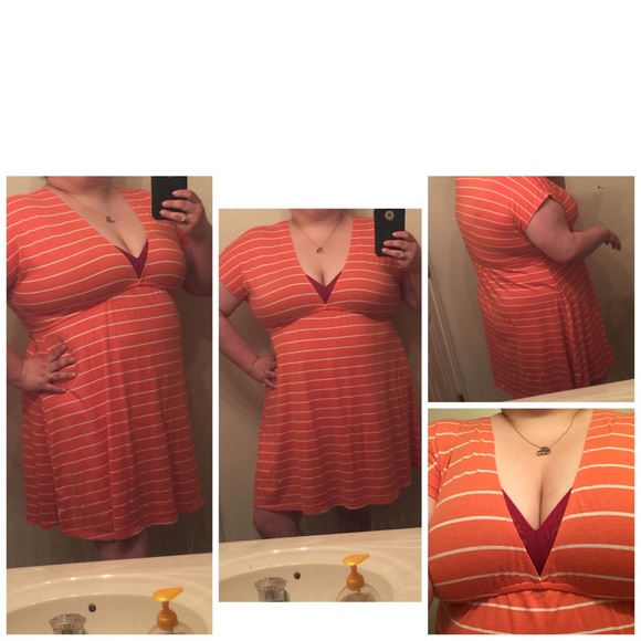 Orange and white dress