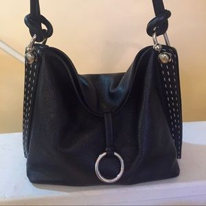 BCBG black leather handbag