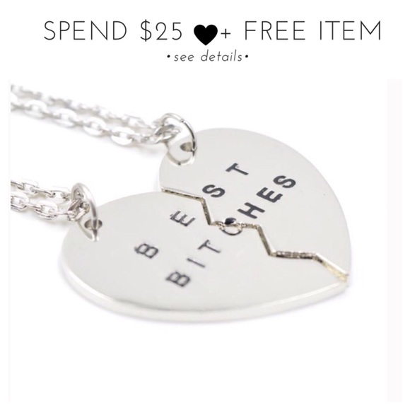 Jewelry - • 2 Best B*tches Friendship Necklaces •