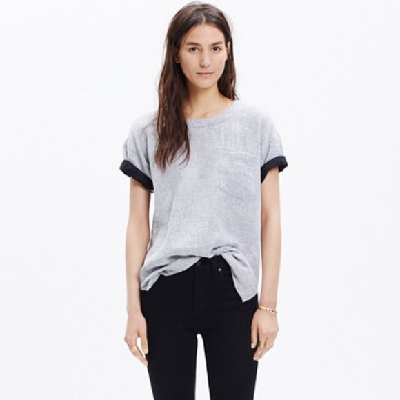 Madewell Oversized Tee in Copier Stripe