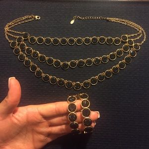 Aldo Jewelry Set .. Black and Gold