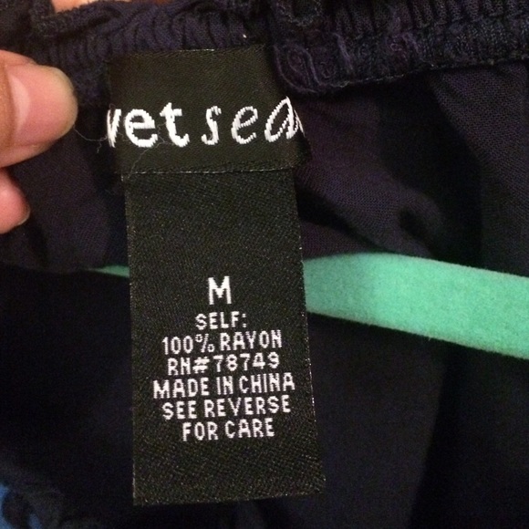 Navy Peasant Top - Picture 2 of 2