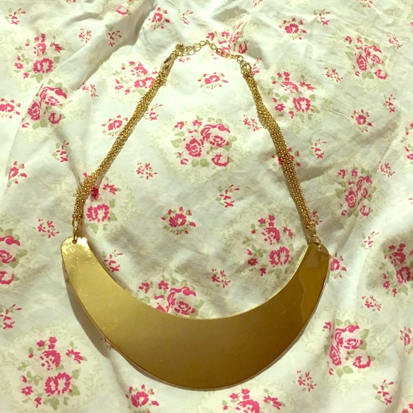 Cute gold bib necklace! Super versatile.